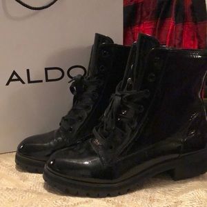 Aldo Patent PU Combat Boots